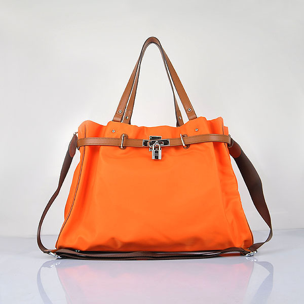 H80668 Hermes 2012 impermeabile spalla in tessuto borsa arancione
